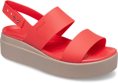 Crocs Brooklyn Low Wedge Sandals pro ženy, 36-37 EU, W6, Sandály, Pantofle, Flame/Mushroom, Červená, 206453-6SQ