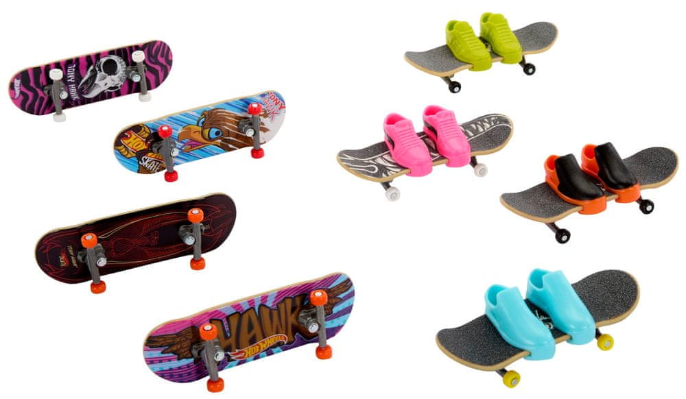 Levně Hot Wheels Skates 8ks fingerboard a boty HMY19