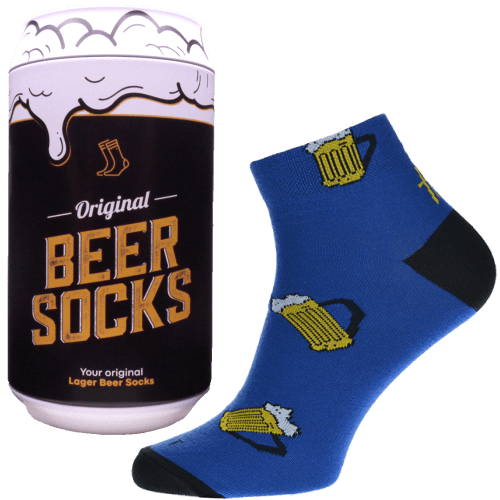 WiTSocks Veselé Ponožky Pivo 11 v dárkové pivní plechovce