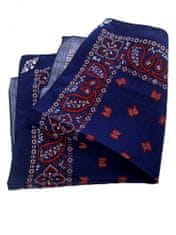 Motohadry.com Šátek čtvercový modrý Paisley bandana - 44612, potisk 50x50 cm