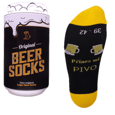 WiTSocks Veselé Ponožky Přines mi pivo v dárkové pivní plechovce, 39-42