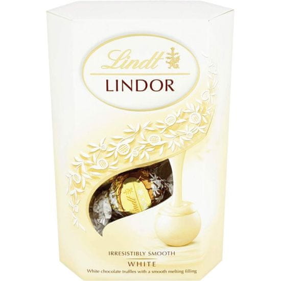 LINDT Lindor čokoládové pralinky bílé s jemnou čokoládovou náplní 200g