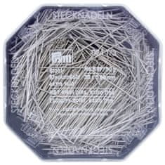 PRYM Špendlíky, 0,60 x 30 mm, stříbrné barvy, 50 g, plastová krabička