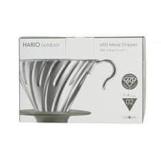 Hario Hario - Metal Drip V60-02 Outdoor stříbrná se silikonovou základnou