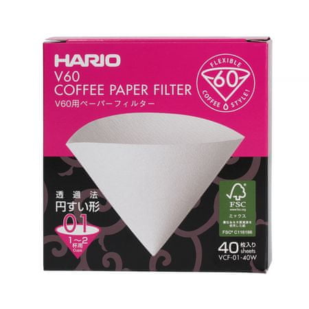 Hario Papírové filtry Hario pro odkapávání V60-01