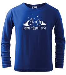 Hobbytriko Dětské tričko na hory - Horal tělem a duší (dlouhý rukáv) Barva: Královská modrá (05), Velikost: 6 let / 122 cm, Délka rukávu: Dlouhý rukáv
