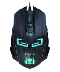 Crono myš CM647/ gaming/ optická/ drátová/ 1600 dpi/ modré LED podsvícení/ 6 tlačítek/ USB/ černá