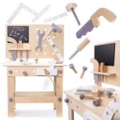 KIK Workshop s nářadím, dřevěný na stole, kutilská stavebnice