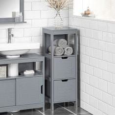 SoBuy FRG127-SG Koupelnová komoda koupelnová skříňka s podložkou koupelnový nábytek tmavě šedý cca: 30x90x30cm