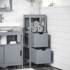 SoBuy FRG127-SG Koupelnová komoda koupelnová skříňka s podložkou koupelnový nábytek tmavě šedý cca: 30x90x30cm