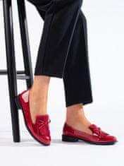 Amiatex Pěkné dámské polobotky červené bez podpatku + Ponožky Gatta Calzino Strech, odstíny červené, 36
