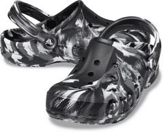 Crocs Baya Marbled Clogs Unisex, 41-42 EU, M8W10, Pantofle, Dřeváky, Black/White, Černá, 206935-066