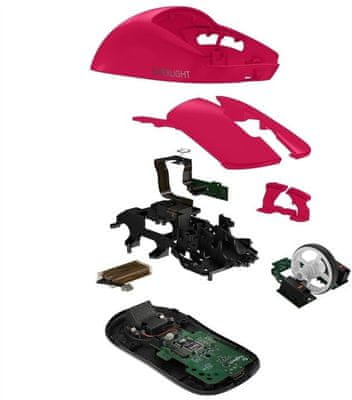 bezdrôtová herná optická myš Logitech G pre x superlight lightspeed 2 ružová čierna biela ľahká nízka hmotnosť