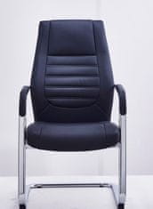 Konferenční židle Casa Dolce AYA, 58X66X107 cm, kůže, černá, s područkami