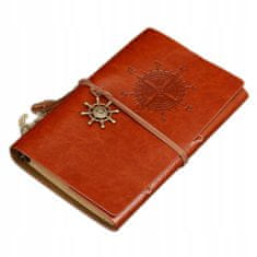 Korbi Střední diář, cestovní zápisník, hnedý diář, A6