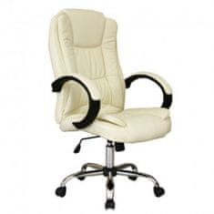 Casa Vital Kancelářská židle ORE, 66x64x114-122cm, Imitace kůže, výškově nastavitelná, béžová, s područkami