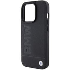 Bmw hard silikonové pouzdro iPhone 15 PRO 6.1" black Leather Hot Stamp