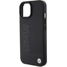 Bmw hard silikonové pouzdro iPhone 15 PLUS 6.7" black Leather Hot Stamp