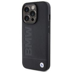 Bmw hard silikonové pouzdro iPhone 15 PRO 6.1" black Leather Hot Stamp MagSafe