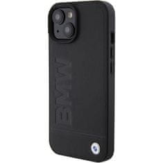 Bmw hard silikonové pouzdro iPhone 15 PLUS 6.7" black Leather Hot Stamp MagSafe