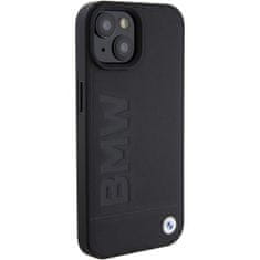 Bmw hard silikonové pouzdro iPhone 15 PLUS 6.7" black Leather Hot Stamp MagSafe