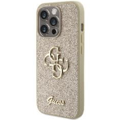 Guess hard kryt na iPhone 15 PRO MAX 6.7" Gold Glitter Script Big 4G