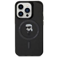 Karl Lagerfeld hard silikonové pouzdro iPhone 15 PRO 6.1" black IML Ikonik MagSafe 