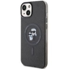 Karl Lagerfeld hard silikonové pouzdro iPhone 15 6.1" black Karl&Choupette Glitter MagSafe