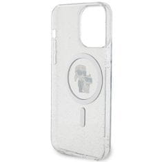 Karl Lagerfeld hard silikonové pouzdro iPhone 15 PRO MAX 6.7" transparent Karl&Choupette Glitter MagSafe