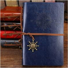 Korbi Střední diář, cestovní zápisník, modrý diář, A6