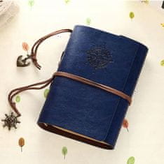Korbi Střední diář, cestovní zápisník, modrý diář, A6