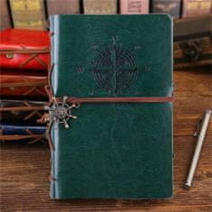 Korbi Velký diář, cestovní zápisník, zelený diář, A5