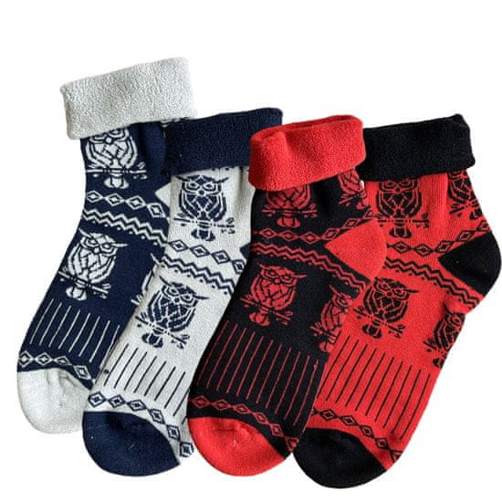 RS RS dámské barevné teplé vzorované froté ponožky 1279423 4-pack