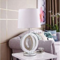 Casa Vital Stolní lampa Glam, 30x23x47 cm, bílý lustr se skleněným rámem