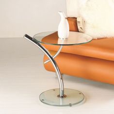 Casa Vital Yoop Pohodlný konferenční stolek ze skla a kovu