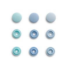 PRYM Plastové patentky "Color Snaps Mini", Prym Love, 9 mm, 36 ks, v odstínech světle modré