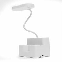 Verk 12288 LED stolní lampa s uložným boxem pro psací potřeby bílá