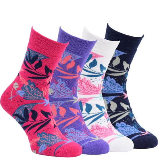 OXSOX RS dámské barevné designové teplé froté ponožky 6501222 4-pack