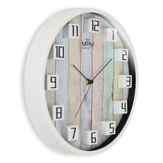 MPM QUALITY Designové nástěnné hodiny MPM Lemali, bílá
