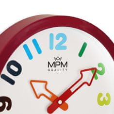 MPM QUALITY Dětské nástěnné hodiny MPM Arrow, tmavě červená