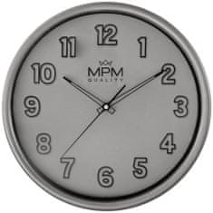 MPM QUALITY Moderní nástěnné hodiny MPM Flynn, šedá