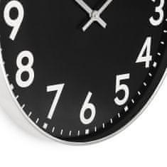 MPM QUALITY Designové nástěnné hodiny MPM Shira, stříbrná/černá