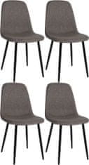 Sortland Jídelní židle Napier - 4 ks - látkové čalounění | taupe