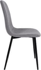 Sortland Jídelní židle Napier - 4 ks - látkové čalounění | šedé