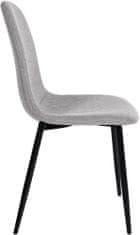 Sortland Jídelní židle Napier - 4 ks - látkové čalounění | světle šedé