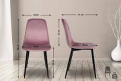 Jídelní židle Napier - 4 ks - samet | růžové