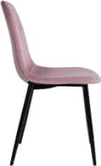 Sortland Jídelní židle Napier - 4 ks - samet | růžové