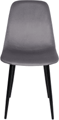 Sortland Jídelní židle Napier - 4 ks - samet | tmavě šedé