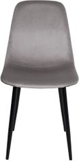 Jídelní židle Napier - 4 ks - samet | šedé