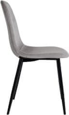 Jídelní židle Napier - 4 ks - samet | šedé